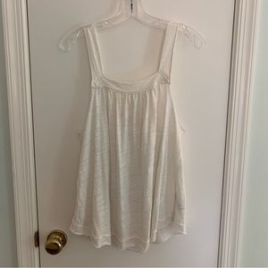 Free People White Flowy Tank Top